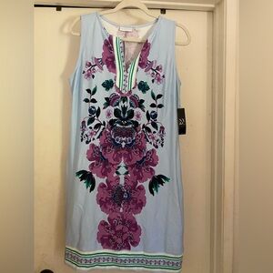 New York & Company White Cream Embellished Sheath Mini Dress